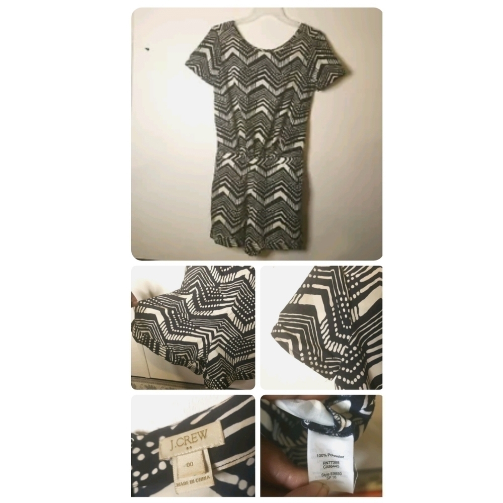 J. Crew Navy/White Short Sleeve Shorts Romper Size 00